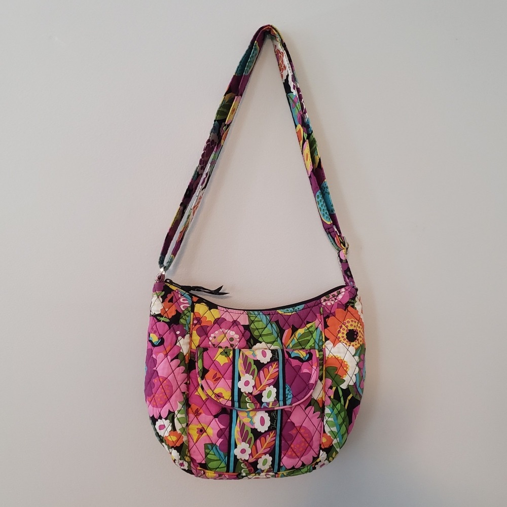 Vera Bradley Crossbody Shoulder VaVa Bloom Floral Handbag Purse Quilted Pockets